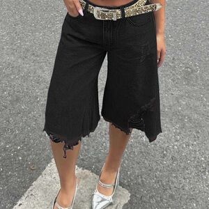 Source Unknown Black Jean Shorts